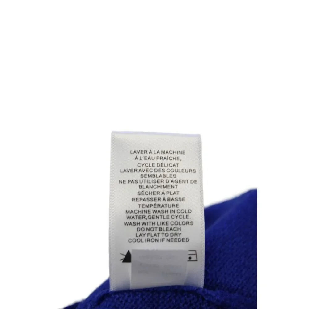 Renuar Womens Turtleneck Long Sleeve Medium Knit Sweater Solid Blue Size M